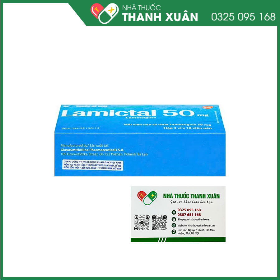 Lamictal 50mg điều trị động kinh, rối loạn lưỡng cực